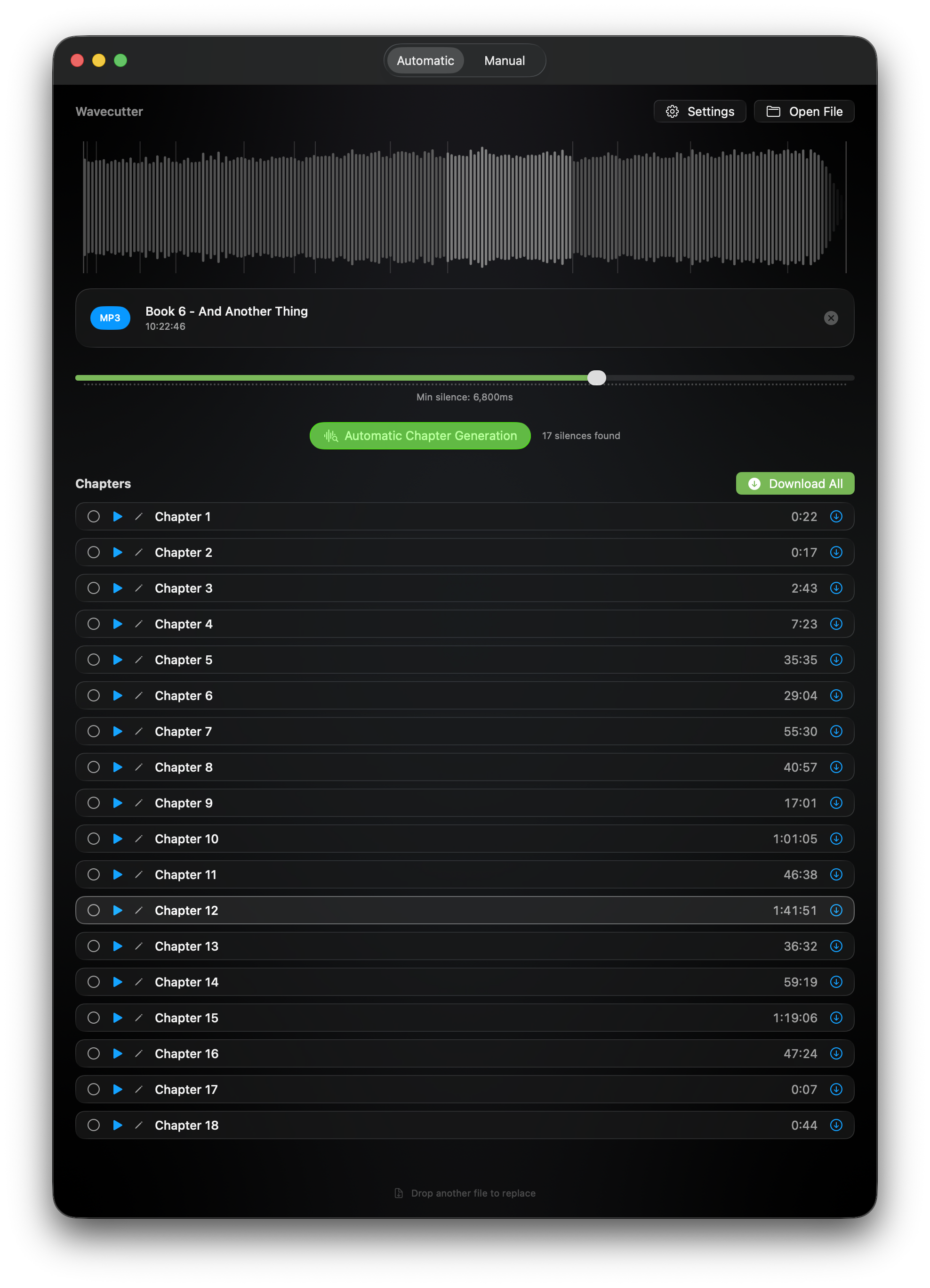 Automatic chapter generation